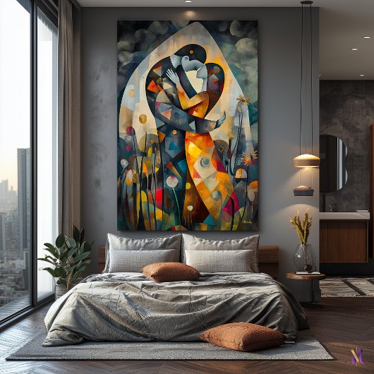 Toile Vision Cubiste Moderne de Le Baiser