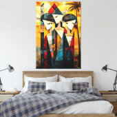 Toile Vision Cubiste moderne des Trois Graces (Insitu(Chambre))