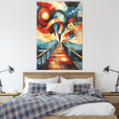 Toile Vision cubiste moderne du cri (Insitu(Chambre))