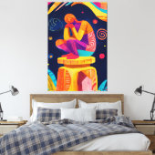 Toile Vision fauve vive de "Le Penseur" (Insitu(Chambre))