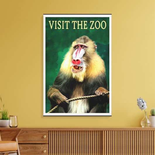 Toile Visit the Zoo, vintage travel poster (Insitu(Salon))