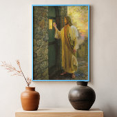 Toile Visitation à Dawn Jesus frappe sur une porte rusti