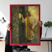 Toile Visitation à Dawn Jesus frappe sur une porte rusti