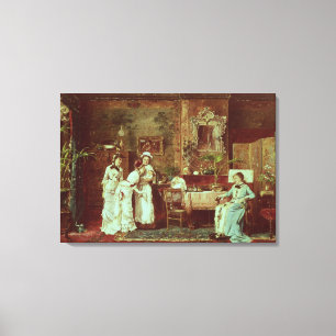 Toile Visite à une nouvelle mère, 1879 (huile sur la