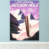 Toile Visitez le Wyoming ! Jackson Hole à l'affiche de v (Insitu (Plancher de Bois))
