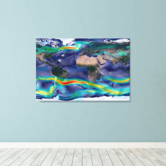 Toile Visualisation Des Vents Mondiaux. (Insitu (Plancher de Bois))