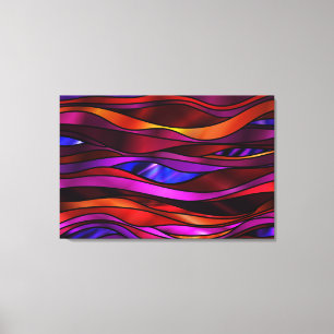 Toile Vitrail rouge Abstrait