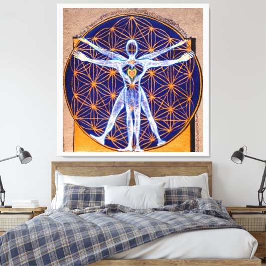 Toile Vitruvian Man, Flower of Life, Squaring Circle (Insitu(Chambre))