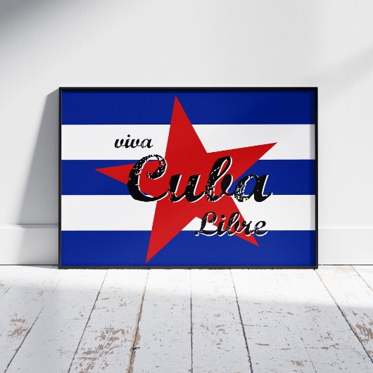 Toile Viva Cuba Libre, La Havane, Fidel Castro, Che Guev