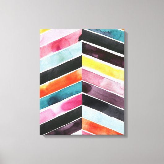 Toile Vivid aquarelle Chevron I (Recto)