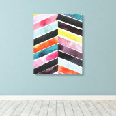 Toile Vivid aquarelle Chevron I (Insitu (Plancher de Bois))