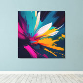 Toile Vivid Bloom – Explosive Abstract Floral Energy (Insitu (Plancher de Bois))