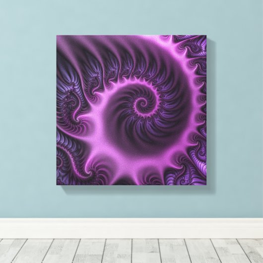 Toile Vivid Cool Abstrait rose violet Fractal Art Spiral (Insitu (Plancher de Bois))