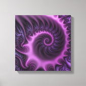 Toile Vivid Cool Abstrait rose violet Fractal Art Spiral (Recto)