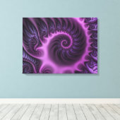 Toile Vivid Cool Abstrait rose violet fractal Triptyque (Insitu (Plancher de Bois))