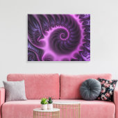 Toile Vivid Cool Abstrait rose violet fractal Triptyque (Insitu(Salon))