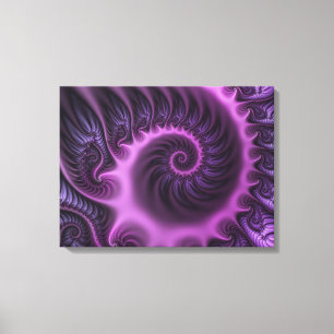 Toile Vivid Cool Abstrait rose violet fractal Triptyque