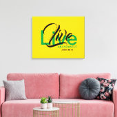 Toile VIVRE ABONDAMMENT Bible Écriture chrétienne Jamaïq (Insitu(Salon))