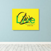 Toile VIVRE ABONDAMMENT Bible Écriture chrétienne Jamaïq (Insitu (Plancher de Bois))