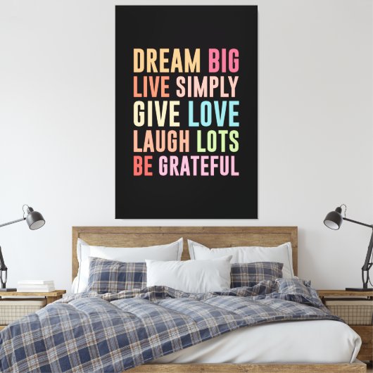 Toile Vivre Simplement Dream Big (Insitu(Chambre))