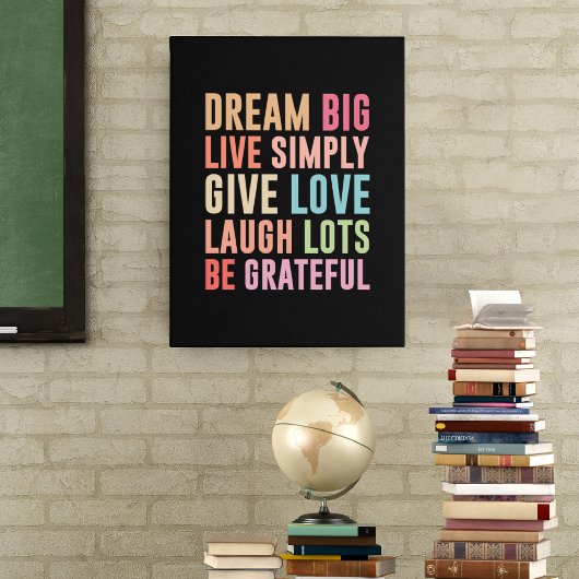 Toile Vivre Simplement Dream Big
