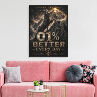 Toile VLLC 1% Better Every Day Mountain Goat Motivation