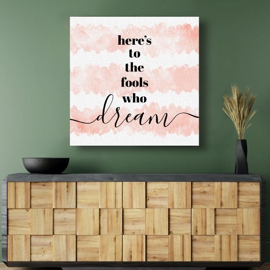 Toile Voici aux imbéciles qui rêvent rose rayures gras T