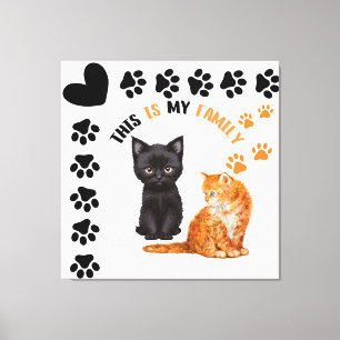 Toile Voici Mes Chats De Famille