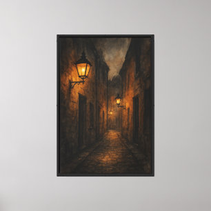 Toile Voie Lit Lanterne au Charbon et à l'Aquarelle