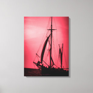 Toile Voile Aruba Crépuscule Profonde Brume Rouge (Portr