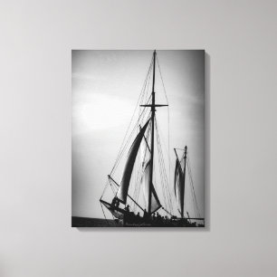 Toile Voile Aruba en noir et blanc (portrait)