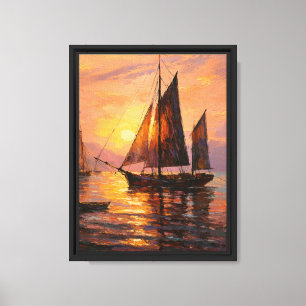 Toile Voile au coucher du soleil aux tons chauds