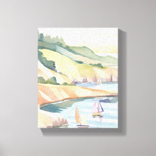 Toile Voile Rivage Aquarelle de l'océan de Rhode Islan