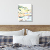 Toile Voile Rivage | Aquarelle de l'océan de Rhode Islan (Insitu(Chambre))