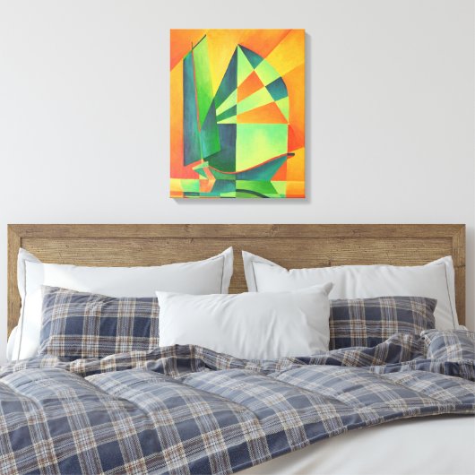 Toile Voiles chinoises en junk à Sunrise Orange et Vert (Insitu(Chambre))