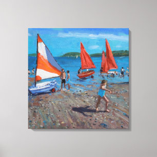 Toile Voiles rouges et blanches Abersoch