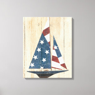 Toile Voilier avec le drapeau américain