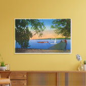 Toile Voilier et bateau à moteur à Roseland Park Scene (Insitu(Salon))