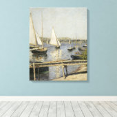 Toile Voiliers à Argenteuil par Gustave Caillebotte (Insitu (Plancher de Bois))