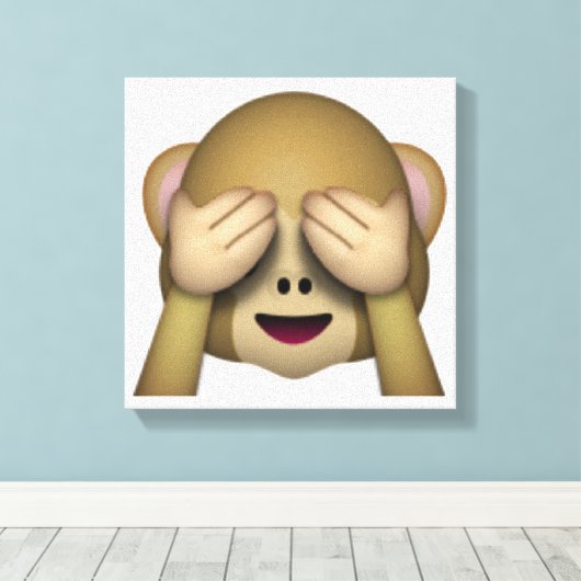 Toile Voir No Evil Monkey - Emoji (Insitu (Plancher de Bois))