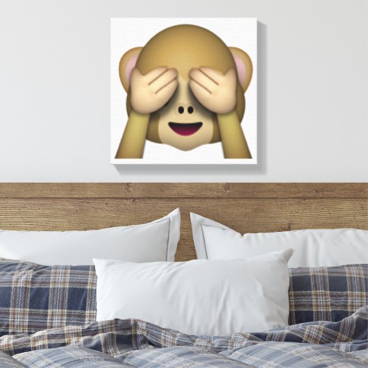 Toile Voir No Evil Monkey - Emoji (Insitu(Chambre))