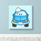 Toile Voiture bleue avec bulles (Insitu (Plancher de Bois))
