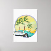 Toile Voiture classique à la tombée de la nuit (Recto)