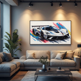 Toile Voiture de course pour les passionnés de futurisme
