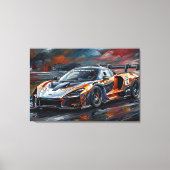 Toile Voiture de course supercar Orange GTR (Recto)