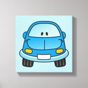 Toile Voiture dessin animé bleu