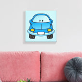 Toile Voiture dessin animé bleu (Insitu(Salon))