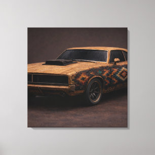 Toile Voiture Musclée Classique Allumette Brûlée