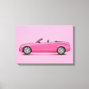 Toile Voiture rose chaude