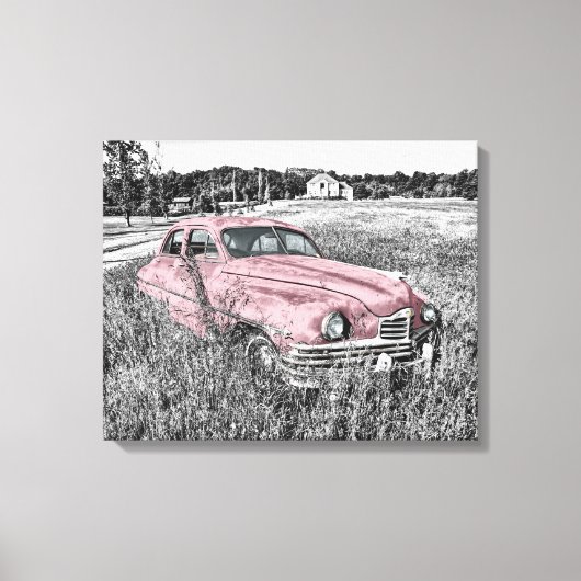 Toile Voiture Vintage Rose (Recto)